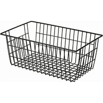 Wire Storage Baskets, Storage Baskets for Shelves,Premium Metal Storage Organizer Basket, Small Size Metal Baskets for Home Office Kitchen Household Pantry, Black