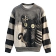 thumbnail image 5 of WEIWEN Halloween Sweatshirt for Women Oversized Cat Spooky Face Printed Long Sleeve Fall Sweaters for Women Plus Size Tops Womens Fall Fashion Clothing Black, XXXXL, 5 of 6
