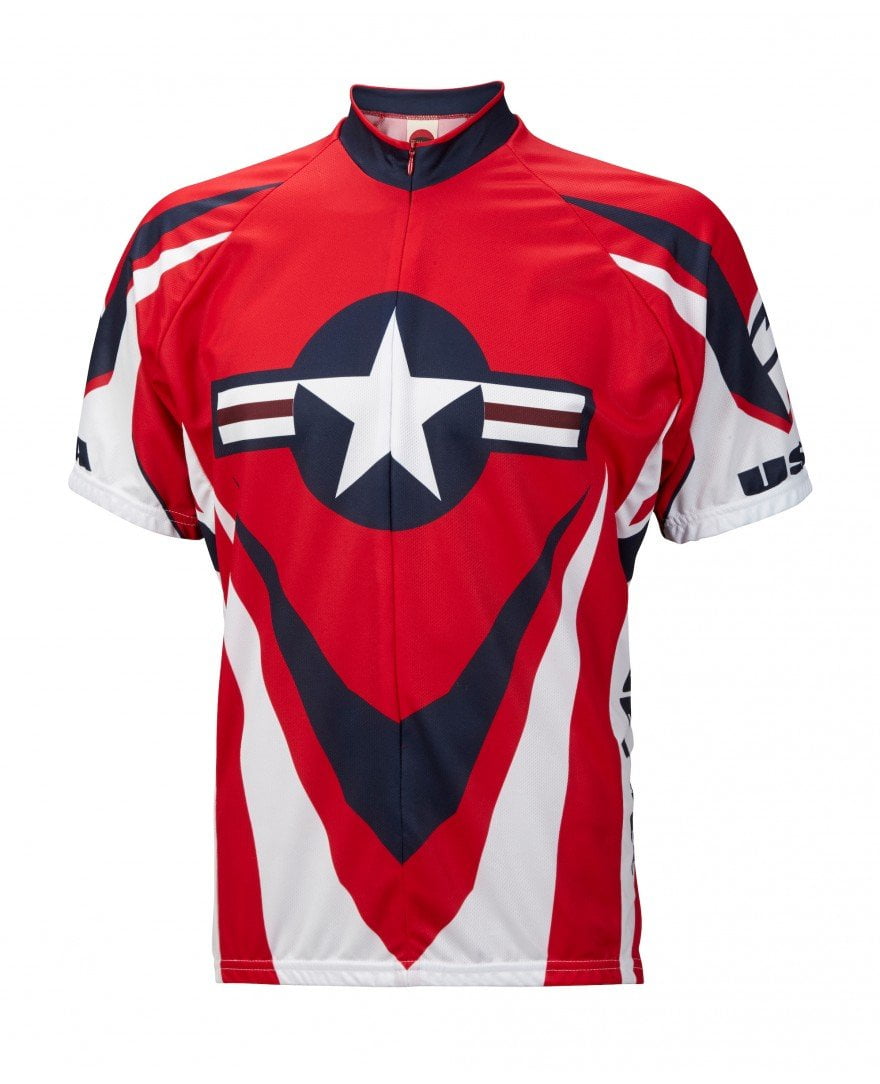 USA Ride Free Cycling Jersey Red / Large