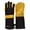Suede Finish, variant on & F Products Heat-Resistant BBQ Gloves, Grain Leather, Cotton Lined, 14.5-Inch Long Sleeve