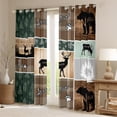 thumbnail image 2 of Retro Cabin Curtains & Drapes, Pine Tree Buffalo Curtains Bear Deer Elk 30%-50% Blackout Curtains 42"Wx63"L 2 Panels, Forest Woodland Animals Window Curtains Rustic Lodge Farmhouse Bedroom Decor, 2 of 5