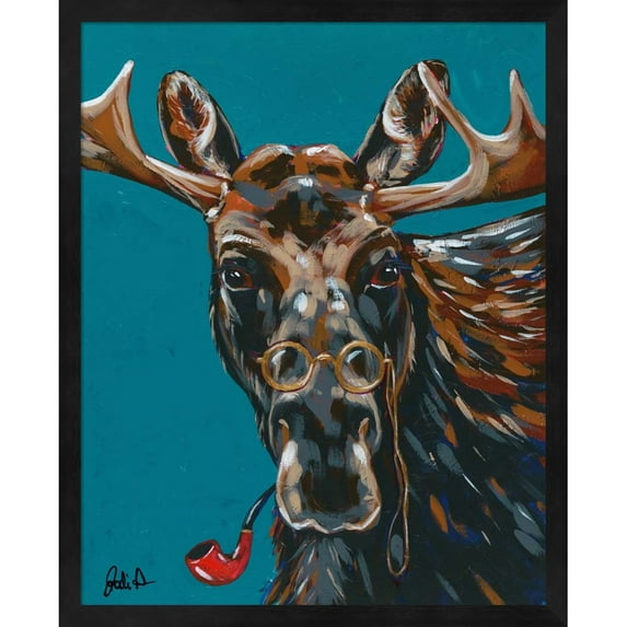 Great Art Now Spy Animals II-Mystery Moose by Jodi Augustine, Framed Wall Art, 17.25W x 21.25H