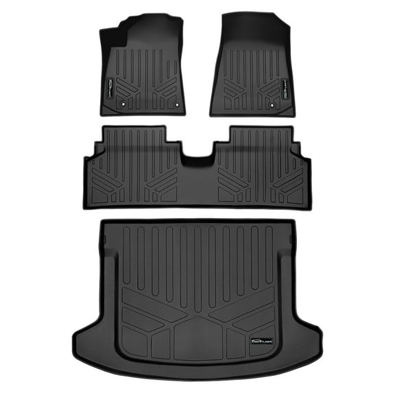 SMARTLINER All Weather Custom Fit Black 2 Row Floor Mats and Cargo Liner Set Compatible With 2023-2024 Kia Niro EV (Does Not Fit Plug-In Hybrid Models)