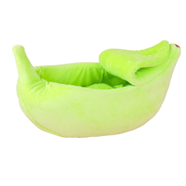 Cama tipo banana para gatos de invierno, caseta cálida para mascotas, nido para dormir, almohadilla de algodón, almohadilla de vellón coral para perros y gatos