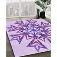 thumbnail image 3 of Ahgly Company Machine Washable Indoor Rectangle Transitional Blossom Pink Area Rugs, 7' x 10', 3 of 7