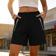 thumbnail image 4 of Hurxie Women's Hiking Cargo Shorts Quick Dry Lightweight Athletic Outdoor Shorts for Workout with Zipper Pockets Black,M, 4 of 7