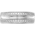 thumbnail image 4 of Sterling Silver Rhodium-Plated & Cz Men's Ring (Size 9) Made In China qr6356-9, 4 of 5