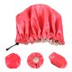 thumbnail image 3 of Gorros de ducha ajustables Capas dobles de satén Ducha de baño Gorros para dormir de noche, 3 of 6