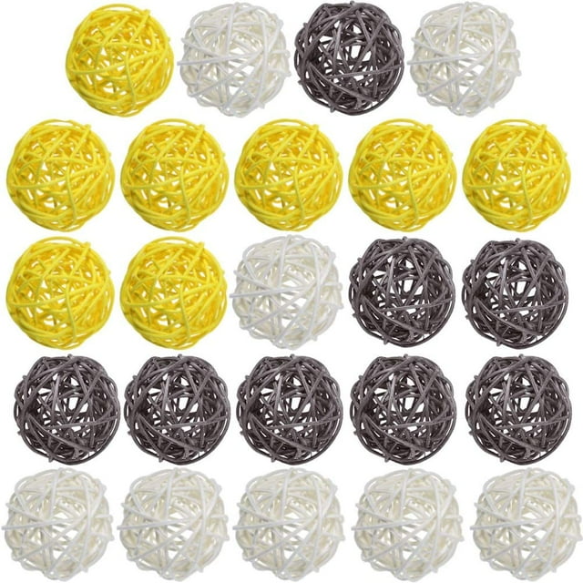 BAMAIA Rattan Ball, 24PCS 2 Inch Wicker Ball Decorative Ball Orbs Vase Fillers