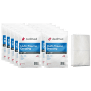 Dealmed 10" x 30" Multi-Trauma Dressing  Sterile Emergency Oversized Pad for Wound Care and First Aid (Pack of 10)