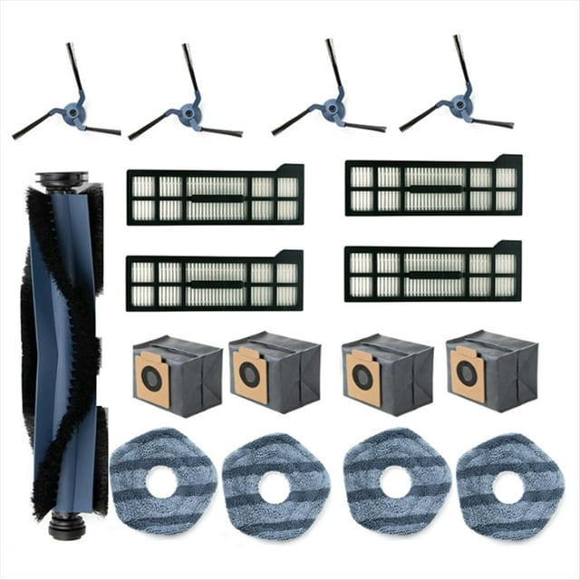17 Piezas de Repuesto para Aspiradora Robot para X10 Pro Omni, Cepillo Lateral Principal, Filtro Hepa, Paño de Fregona, Bolsa para Polvo