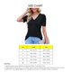 thumbnail image 4 of V cuello puff manga camiseta color puro moda fácil juego mujer verano camiseta para citas desgaste diario, 4 of 5