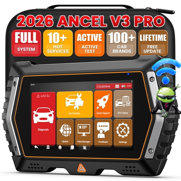 ANCEL V3 PRO OBD2 Scanner Bidirectional & Active Test Car Diagnostic Tool, Full System Scan Tool Code Reader with 10 Resets, WI-FI Lifetime Free Update