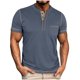 thumbnail image 2 of Tops para hombre, blusas y camisas de manga corta con cuello redondo para hombre, blusas casuales de moda para hombre, blusas de manga corta con cuello redondo de color liso, blusa de poliéster para h, 2 of 7