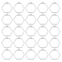 Open Bezels for Resin, 60 Pcs Alloy Hexagonal Open Back Frame Pendants DIY and Crafting, White