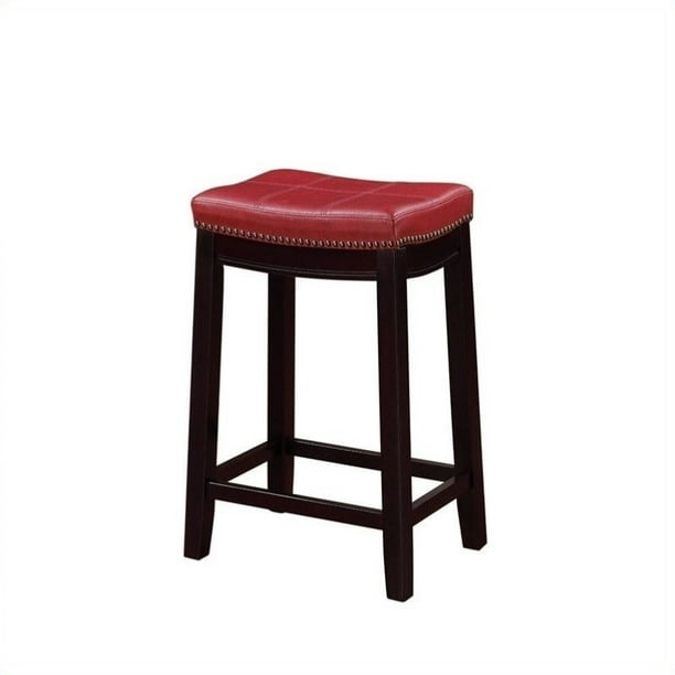 Faux Leather Counter Stool, Red Leather Bar Stools