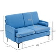 thumbnail image 6 of uhomepro Love Seats, Mid Century Sectional Fabric Sofa, Modern Couch Upholstered Sofas with 2 Pillow, Loveseat Sofa Couch for Small Spaces, Blue, 6 of 14