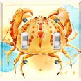 thumbnail image 1 of Metal Light Switch Wall Plate Outlet Cover (Ocean Sea Crab Beach Sand - Double Toggle), 1 of 2