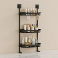 thumbnail image 5 of Bathroom Storage Rack, Multifunctional Sink Shelf with 3 Tiers and Hooks, Plastic Wall Mounted Organizer for Toiletries and Cosmetics, Space Saving Design for Small Bathrooms and Kitchen, 5 of 6