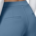 thumbnail image 6 of Pants for Women Casual Dress Wide Leg Work Slacks Stretchy Straight High Waisted Trousers Elastic Womens Pants Blue M, 6 of 9