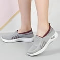 thumbnail image 2 of Rokment Womens Orthopedic Walking Running Shoes Comfortable Breathable Knit Arch Support Ortho Nursing Tennis Flat Non Slip Casual Work Sneakers for Driving Grey Size 7, 2 of 6
