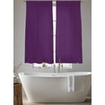 thumbnail image 6 of Sheer Curtains 63 Inches Long, Pure Dark Purple Light Filtering Window Curtains for Living Room/Bedroom, Simple Solid Color Rod Pocket Voile Sheer Curtain Drapes, 52"W x 63"L, 2 Panels, 6 of 8