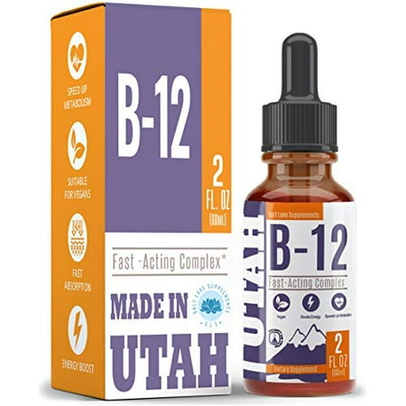 Vitamin B12 Liquid Sublingual Drops - Vegan, Non-GMO, Sugar Free - Best Way to Instantly Boost Energy Levels and Speed Up Metabolism - (Best Way To Get B12 Vegan)