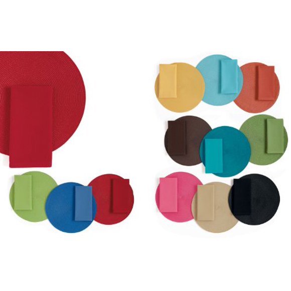 INDIVIDUAL REDONDO PP TEJIDO AQUA Juego de 6 Design Imports CAMZ30969