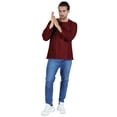 thumbnail image 2 of Atasi Long Sleeve Kurta For Men Solid Slub Cotton Round Neck Ethnic Shirt-7603, 2 of 7