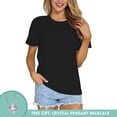 thumbnail image 2 of Women's Heavyweight 100% Cotton 12-Color Drop Shoulder Crew Neck T-Shirt, 2 of 13