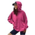 thumbnail image 4 of Cmfcve Women's Track Hoodies Sweatshirts Solid Color Mid-Length Loose Fit Athletic Hoodies Long Sleeve Pullover Workout Running Jacket with Pocket, 4 of 6