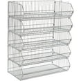thumbnail image 2 of Stackable Wire Storage Bin Rack, 36"W x 20"D x 48"H, 5 Wire Bins, 2 of 3