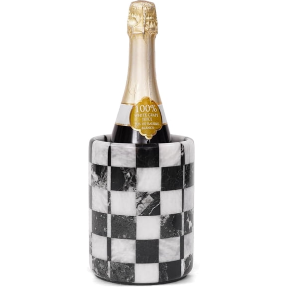 Elborse Marble Wine Chiller 6.5" Black and White Beverage Cooler for Christmas Home Bar, Kitchen Decor, Ideal for Wine Bottles, Perfect for Parties, Housewarming Gifts for New Home