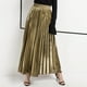 thumbnail image 3 of Gibobby faldas para mujer elegante plisada falda larga europea y americana de tamaño cintura alta swing falda de playa dorada femenina(Dorado, XL), 3 of 4