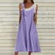 thumbnail image 2 of Vestido de Verano Casual sin Mangas Gradual de las Mujeres Vestido Largo con Cuello en V, Vestido de Vacaciones de Poliéster Suave, 2 of 7