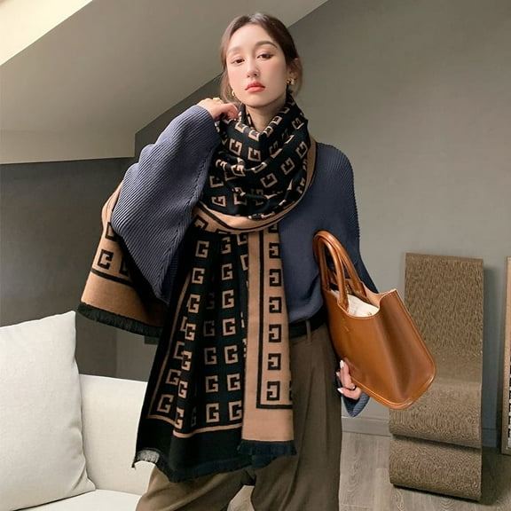 Zhuge Women's Long Blanket Scarf Chunky Oversized Winter Fall Warm Scarf Big Tartan Scarves Wrap Shawl Ladies Gifts，F