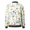 thumbnail image 5 of XMHJSMD Women Trendy Casual Zip Up Floral Print Coat Outerwear Lightweight Long Sleeve Fall Workout Running Jacket(Green,L), 5 of 5