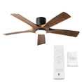 thumbnail image 2 of Aviator 54" Matte Black/Distressed Koa Smart Flush Mount Ceiling Fan with Remote Control, 2 of 10
