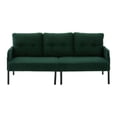 thumbnail image 4 of Dtwnek Corduroy Upholstered Loveseat Sofa with Metal Legs and Side Pockets, 2 Seater Sofa Couch for Living Room, Bedroom, Apartment, Dark Green, 4 of 8