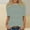 Green, variant on Aobny Tshirts for Women Striped Blue Casual T-Shirt Crew Neck Elbow-Length Womens Tees,M