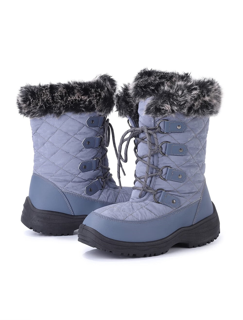 Women's Snow Boots, Mid Calf Waterproof Non-Slip Outdoor Warm Duck Boot ...