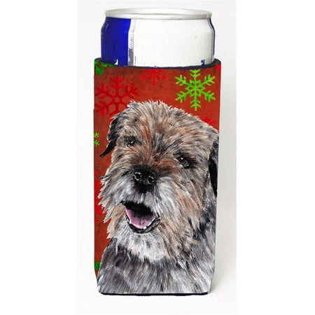 

Border Terrier Red Snowflake Christmas Michelob Ultra bottle sleeves For Slim Cans - 12 oz.