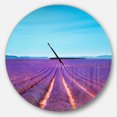 thumbnail image 1 of Designart 'Lavender Flowers and Clear Sky ' Modern wall clock, 1 of 6