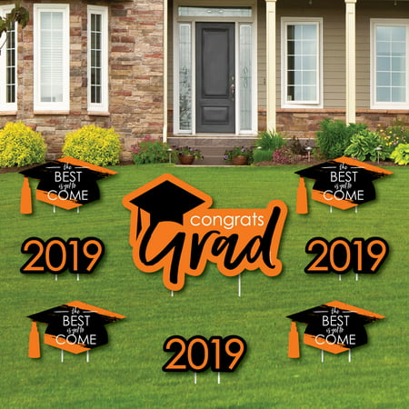 Orange Grad - Best is Yet to Come - Yard Sign & Outdoor Lawn Decorations - 2019 Graduation Party Yard Signs - Set of (Best Entry Dslr 2019)