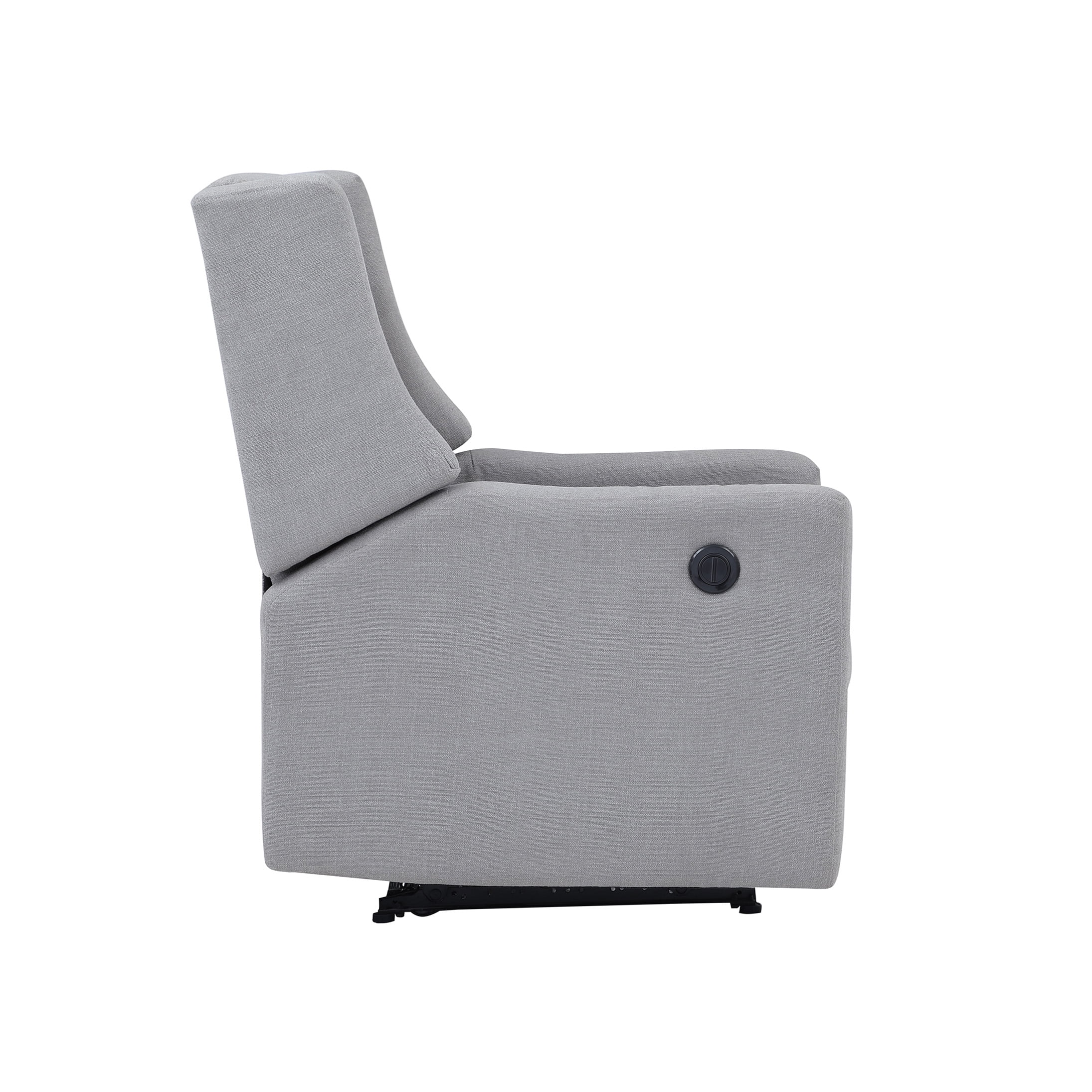 Gray Fabric Power Recliner Chair with Wingback Design, Power Motion Recliner for Living Room, Ergonomic High Back Recliner Chair with Cup Holders, Contemporary Reclining Chair, 300 lbs Capacity