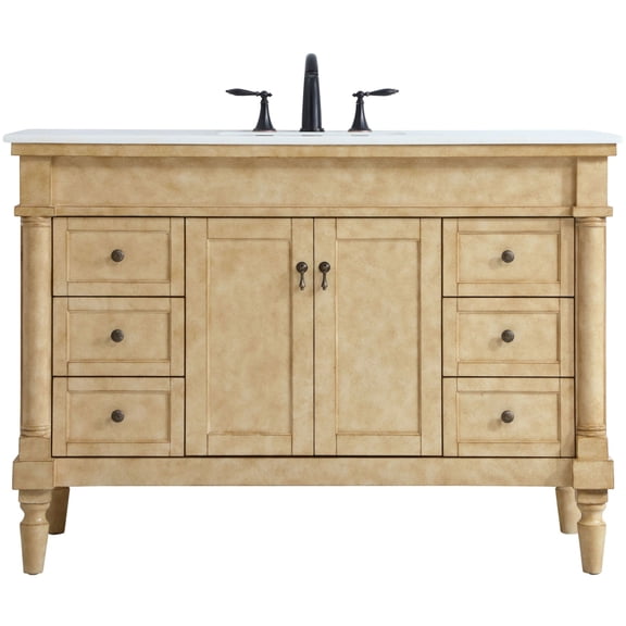 Elegant Lighting VF13048AB-VW Lexington 48" Free Standing Single Basin Vanity Set - Beige