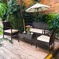 thumbnail image 2 of Patiojoy 8PCS Conversation Wicker Set Patio Rattan Table&Cushioned Chair, 2 of 10