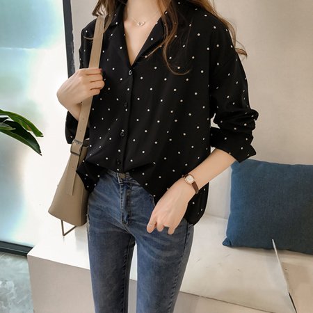 women polka dot shirts