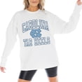 thumbnail image 5 of Women's Gameday Couture White North Carolina Tar Heels Mind Games Oversized Long Sleeve T-Shirt, 5 of 6