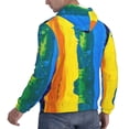 thumbnail image 6 of Kdxio Rainbow Colored Print Mens Casual Hooded Collar Drawstring Hoodies Pullover Sweatshirts Casual Long Sleeve Shirts-4X-Large, 6 of 7